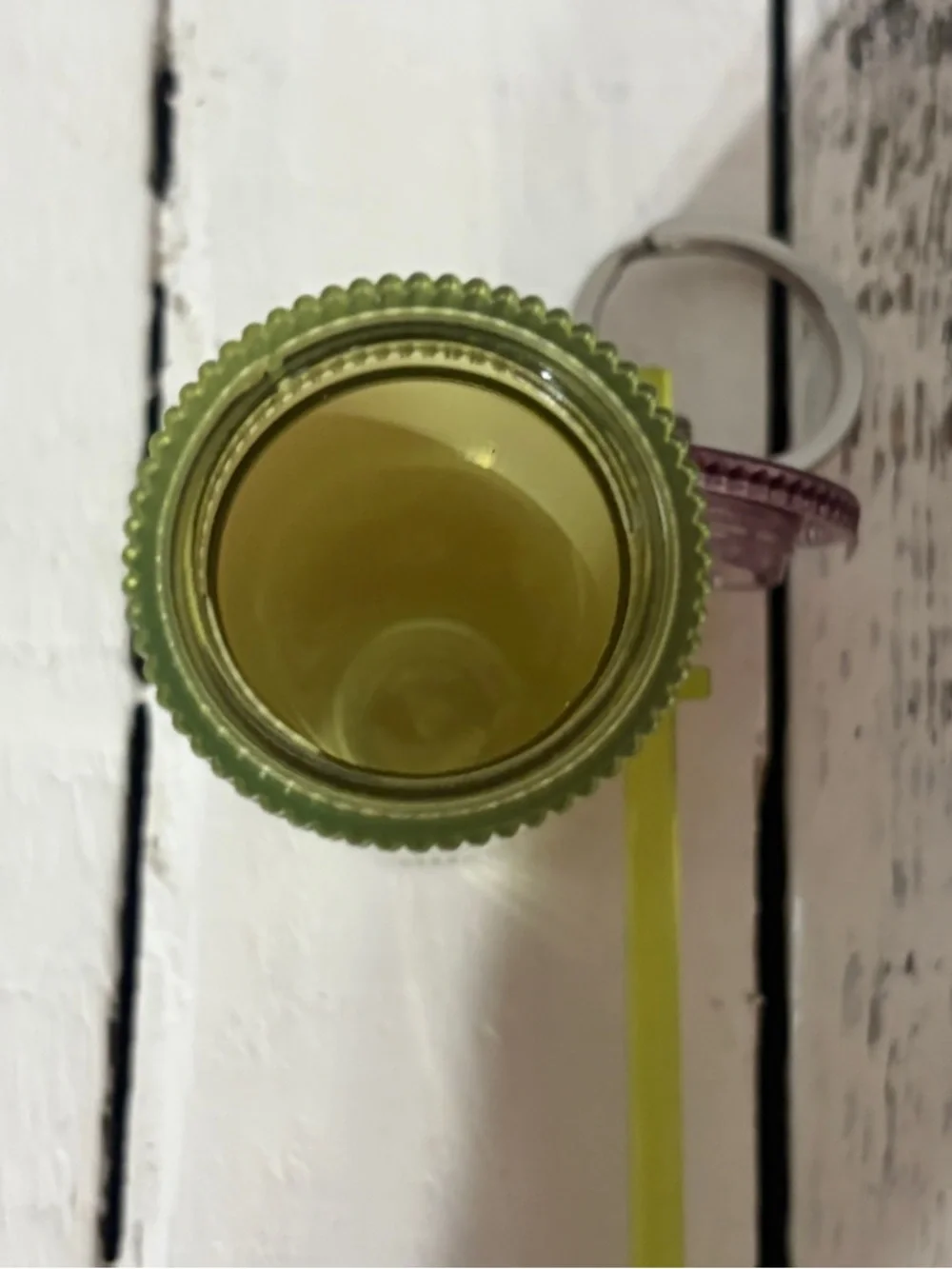 NWT Starbucks Lilac & Lime Ribbed Acrylic Tumbler Keychain